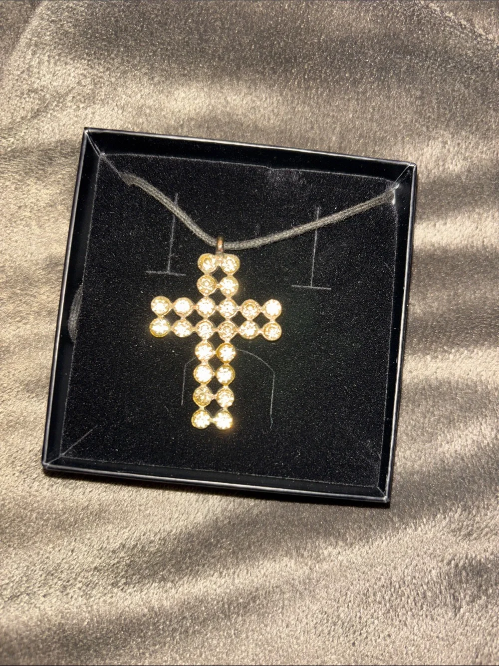 Gold Crystal Cross Pendant Necklace - Women Jewelry